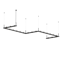  20QKZ46B - 4' x 16' Zig-Zag LED Pendant with Clear w/Cone Uplight Trim