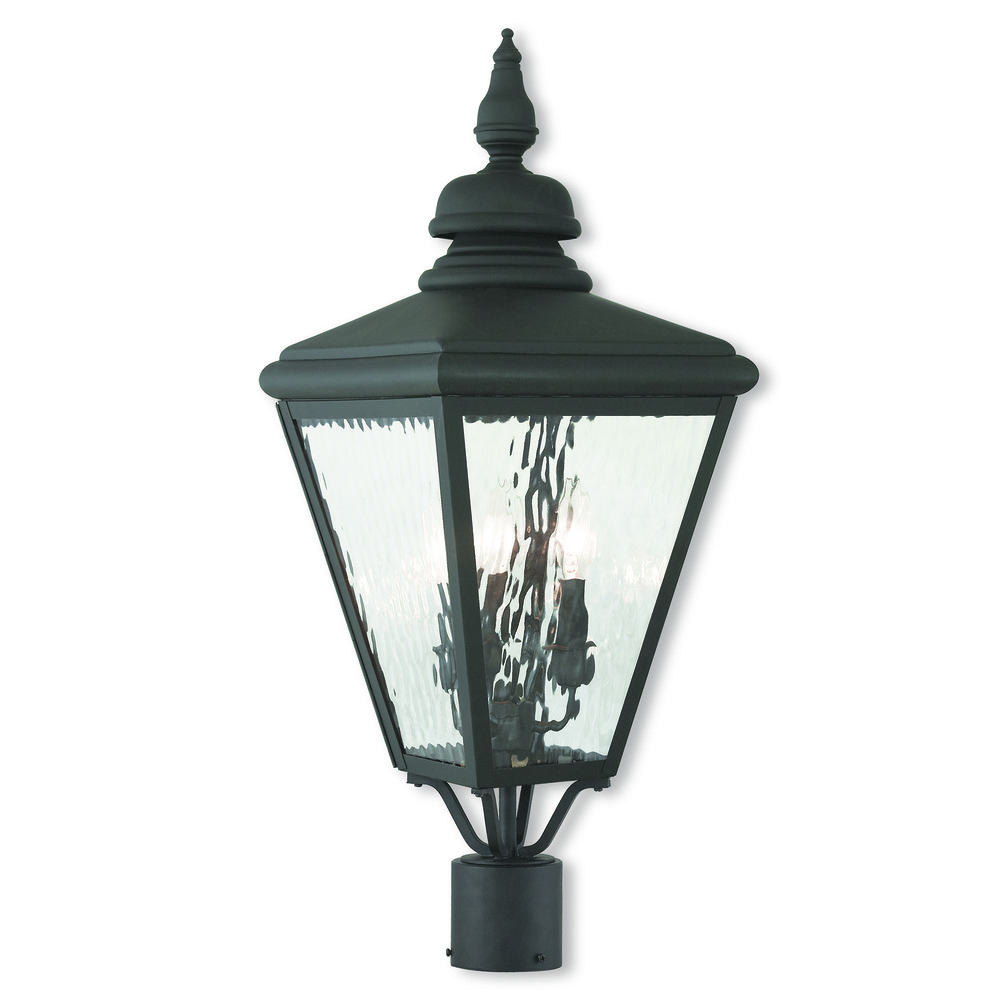 3 Light Black Post-Top Lantern