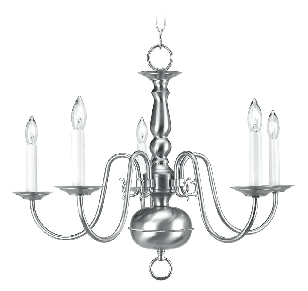 5 Light Brushed Nickel Chandelier