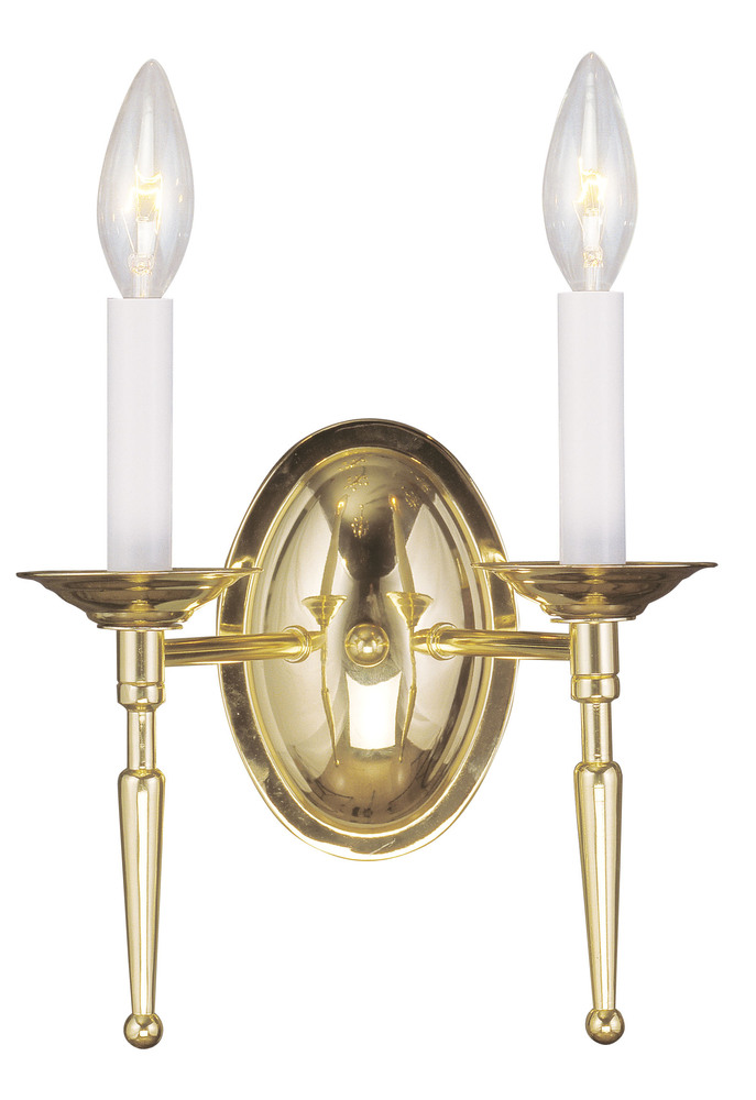 2 Light Polished Brass Wall Sconce