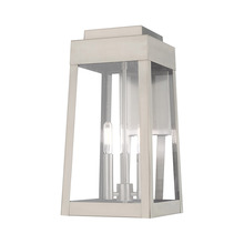  20855-91 - 3 Lt Brushed Nickel Outdoor Wall Lantern