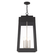  20863-04 - 4 Lt Black Outdoor Pendant Lantern