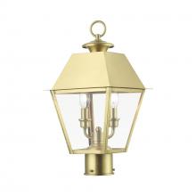  27216-08 - 2 Light Natural Brass Outdoor Medium Post Top Lantern