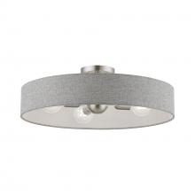  46148-91 - 4 Light Brushed Nickel with Shiny White Accents Large Semi-Flush