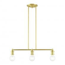  47163-12 - 3 Light Satin Brass Linear Chandelier