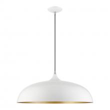  49234-69 - 3 Light Shiny White with Polished Chrome Accents Large Pendant