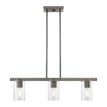  49273-46 - 3 Light Black Chrome Linear Chandelier