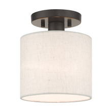  49807-92 - 1 Lt English Bronze  Semi Flush