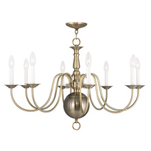 Livex Lighting 5007-01 - 8 Light Antique Brass Chandelier