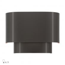 Livex Lighting 50299-92 - 1 Light English Bronze ADA Sconce with English Bronze Metal Shade with Gold Inside