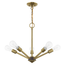  51155-01 - 5 Lt Antique Brass Chandelier