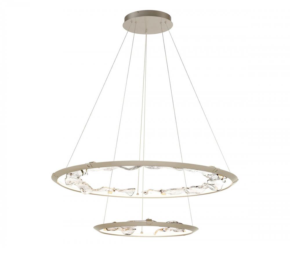 Nettuno,2 Tier LED Chandelier, 
Painted Brushed Champagne