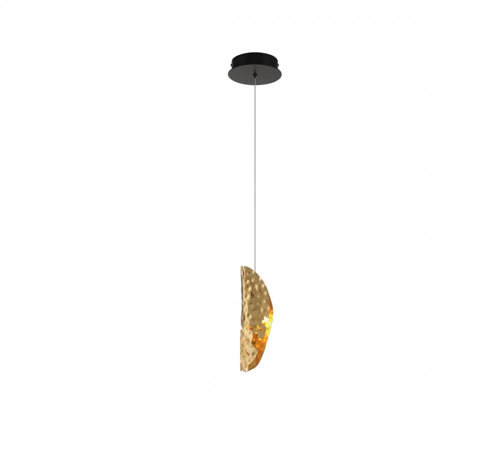 Sorrento, 1 Light LED Pendant, Copper, Black Canopy