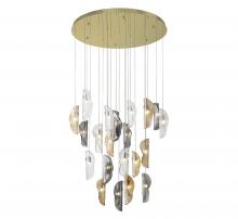  10167-023-07 - Sorrento, 21 Light Round LED Chandelier, Mixed, Gold Canopy