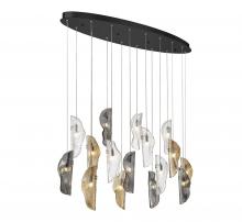 Lib & Co. US 10172-023-02 - Sorrento, 16 Light Oval LED Chandelier, Mixed, Black Canopy