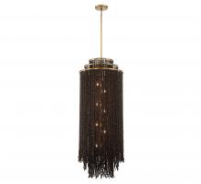  10183-026 - Molfetta, 12 Light Grand Chandelier, Antique Brass with Black Beads