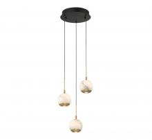  10203-02 - Baveno, 3 Light Round LED Pendant, Matte Black