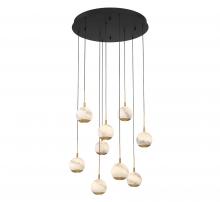  10204-02 - Baveno, 9 Light Round LED Chandelier, Matte Black