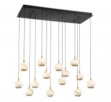 Lib & Co. US 10209-02 - Baveno, 14 Light Rectangular LED Chandelier, Matte Black