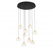  10213-02 - Manarola, 9 Light Round LED Chandelier, Matte Black