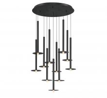  12104-02 - Piatto, 11 Light Round LED Chandelier, Matte Black