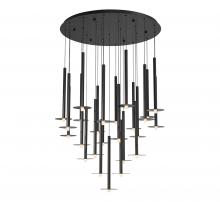  12105-02 - Piatto, 25 Light Round LED Chandelier, Matte Black