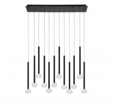 Lib & Co. US 12113-02 - Soffio, 12 Light Linear LED Chandelier, Matte Black