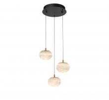  12120-02 - Calcolo, 3 Light Round LED Pendant, Matte Black