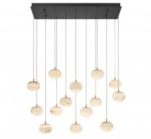  12126-02 - Calcolo, 14 Light Rectangular LED Chandelier, Matte Black