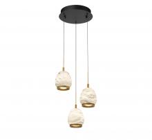  12136-02 - Lucidata, 3 Light Round LED Pendant, Matte Black