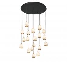  12138-02 - Lucidata, 19 Light Round LED Chandelier, Matte Black