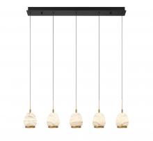  12141-02 - Lucidata, 5 Light Linear LED Chandelier, Matte Black