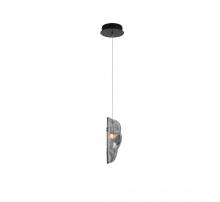  12166-019-02 - Sorrento, 1 Light LED Pendant, Smoke, Black Canopy