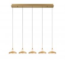 Lib & Co. US 12257-030 - Mantova, 5 Light Linear LED Chandelier, Painted Antique Brass