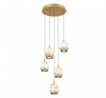 Lib & Co. US 12263-030 - Lucidata, 5 Light Round LED Chandelier,Painted Antique Brass