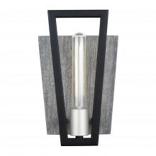  260W01BLG - Zag 1-Lt Sconce - Black/Grey Wood