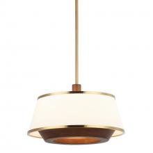  520P03SBW - Desert Flyer 3-Lt Convertible Pendant/Semi-Flush - Satin Brass/Medium Walnut