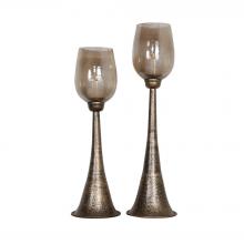  18848 - Badal Antiqued Gold Candleholders Set/2