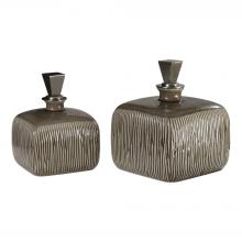  18938 - Uttermost Cayson Ribbed Ceramic Bottles, S/2