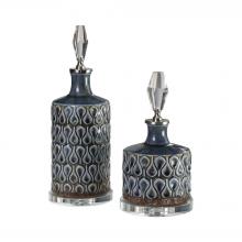  18886 - Varuna Cobalt Blue Bottles S/2