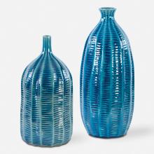  17719 - Bixby Blue Vases, S/2