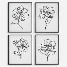  41430 - Bloom Black White Framed Prints, S/4