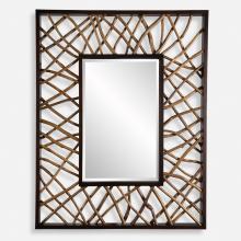  08184 - Teak Maze Rectangle Mirror