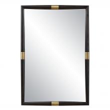  08217 - Uttermost Larkin Dark Wood & Brass Mirror