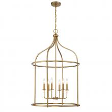  3-7388-6-322 - Brookstone 6-Light Pendant in Warm Brass