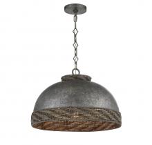  7-748-3-179 - Tripoli 3-Light Pendant in Mottled Zinc with Gray Rattan