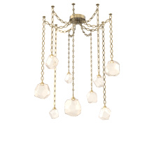 Hammerton SNB0039-09-GB-A-CH2-L1 - Gem Multi Light Pendant Multi Port Canopy Gilded Brass