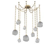 Hammerton SNB0039-09-GB-S-CH3-L1 - Gem Multi Light Pendant Multi Port Canopy Gilded Brass