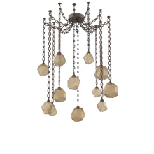Hammerton SNB0039-12-FB-B-CH2-L1 - Gem Multi Light Pendant Multi Port Canopy Flat Bronze