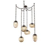 Hammerton SNB0069-06-FB-ZB-CH3-L1 - Cosmos Round 6pc Swag Multi-Pendant Chain (LED)
